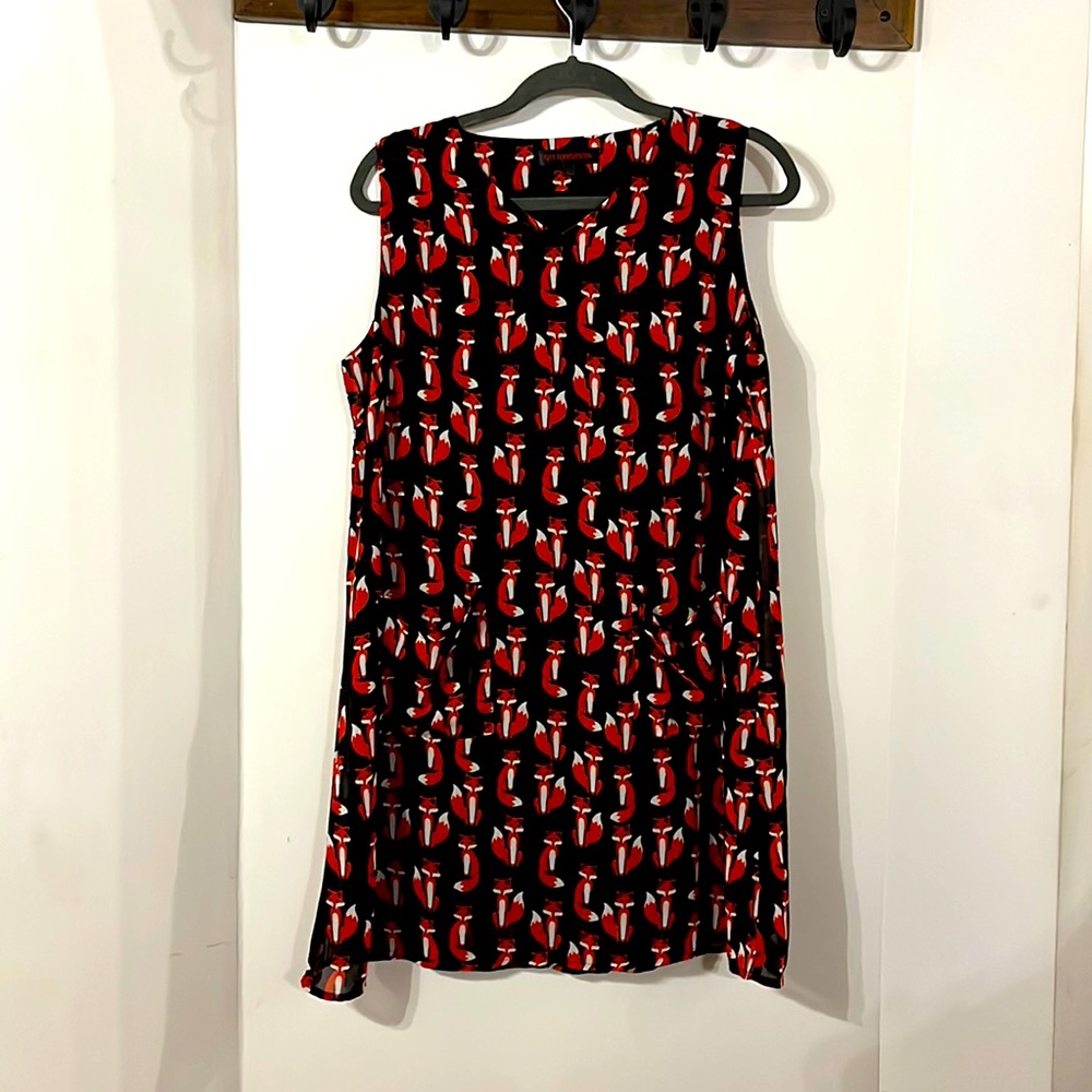 Fox 🦊 patterned shift dress